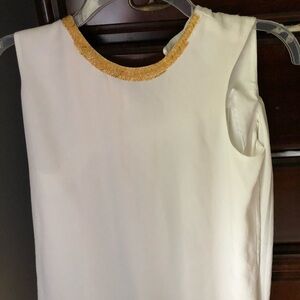 Joseph Ribkoff White Tank Top with Gold Accent